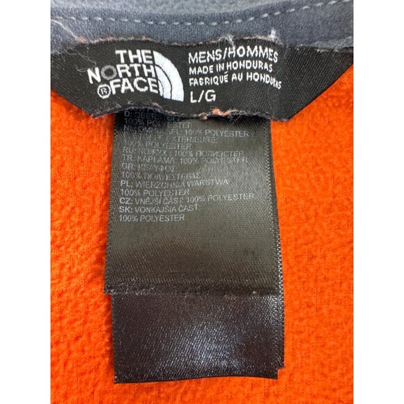 The North Face Half-Zip Fleece Jacket Mens L/G Orange Polyester Light Bright - Picture 4 of 14